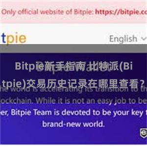 Bitpie新手指南 比特派(Bitpie)交易历史记录在哪里查看?