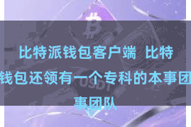 比特派钱包客户端  比特派钱包还领有一个专科的本事团队